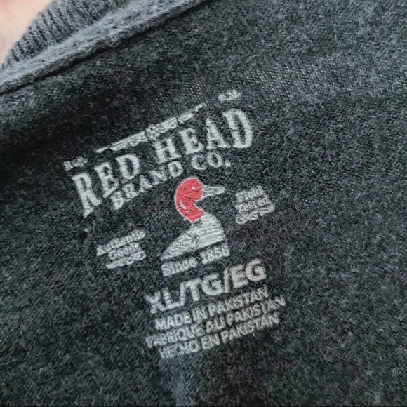 Red Head 100% Cotton Slouchy Henley Top Size XL - Picture 3 of 11